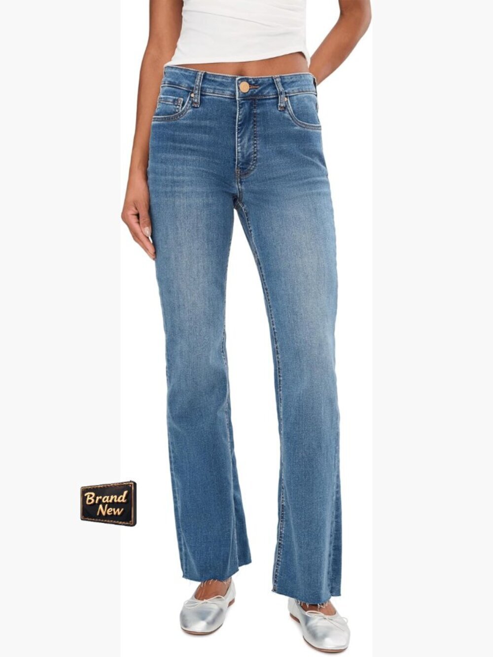 High-Rise Kick Flare Jeans Fab Ab Smoothing Denim